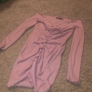 Pink off the shoulder dress